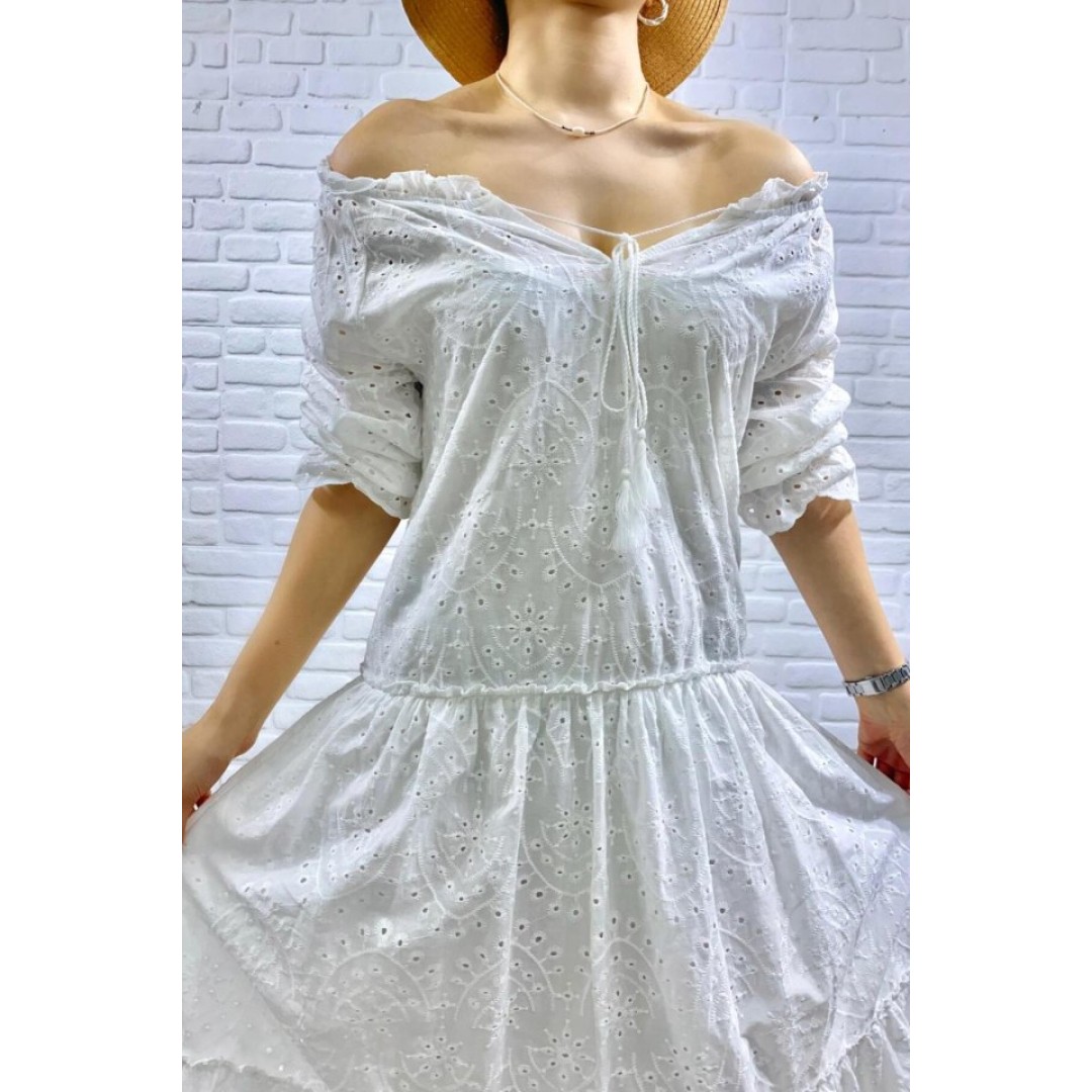 Beyaz Dantelli New Elbise - 149418 Beyaz Dantelli New Elbise - 149418