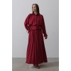 Bel Detaylı Bluz Pileli Etek - Bordo 152345 Bel Detaylı Bluz Pileli Etek - Bordo 152345