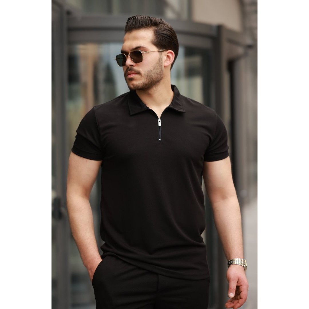 Erkek Yakalı Fermuarlı T-shirt şort Ikili Takım 160466