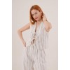 Ön Bağlama Detaylı Yelek Ve Pantolon Siyah Çizgili İkili Takım - 149850 Ön Bağlama Detaylı Yelek Ve Pantolon Siyah Çizgili İkili Takım - 149850