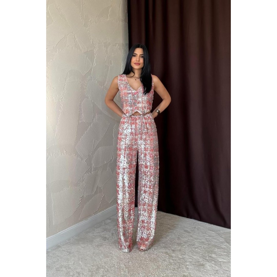 Gri Pullu Yelek Ve Pantolon Takım 152825
