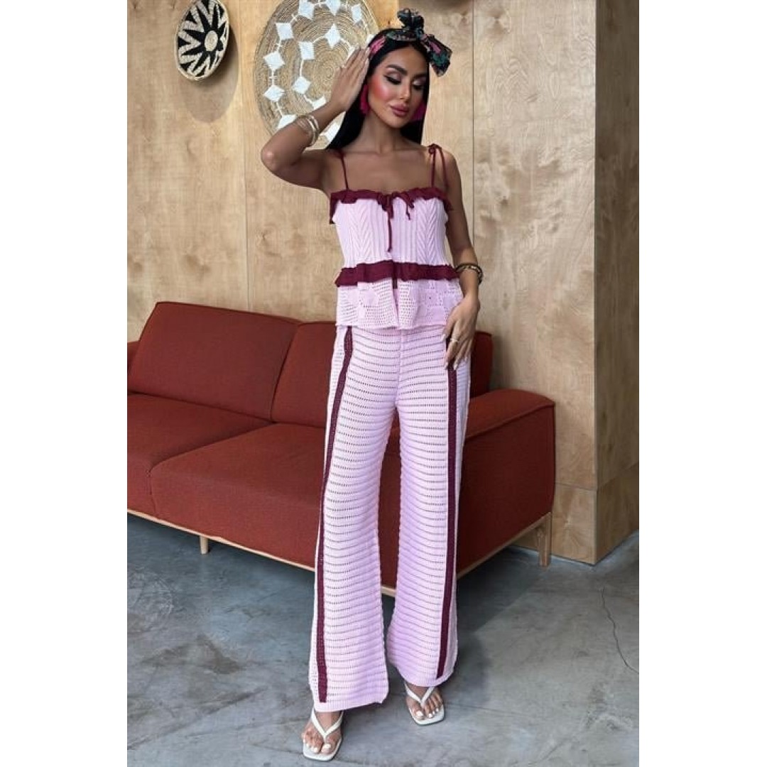 Askılı Bluz Pantolon Triko Takım 10114 - 159261 Askılı Bluz Pantolon Triko Takım 10114 - 159261