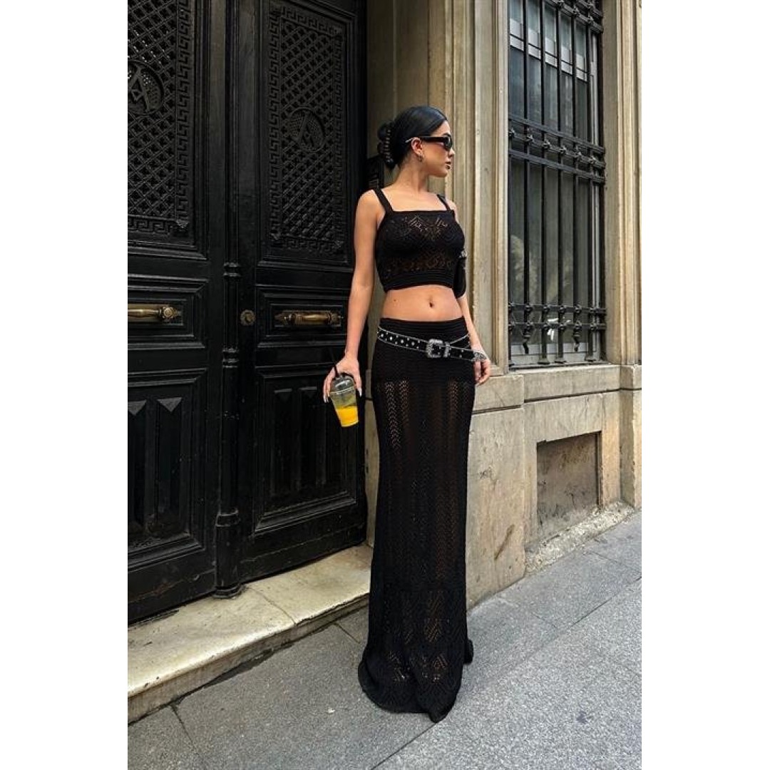 Kayla Dantel Desenli Crop Takım 9840 155107 Kayla Dantel Desenli Crop Takım 9840 155107