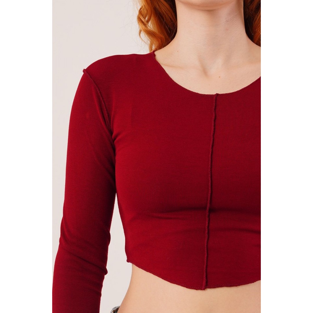 Ters Dikişli Basic Bordo Body Bluz 148083 Ters Dikişli Basic Bordo Body Bluz 148083