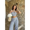 Vesna Keten Çizgili Crop Takım 9806-0025 155149 Vesna Keten Çizgili Crop Takım 9806-0025 155149