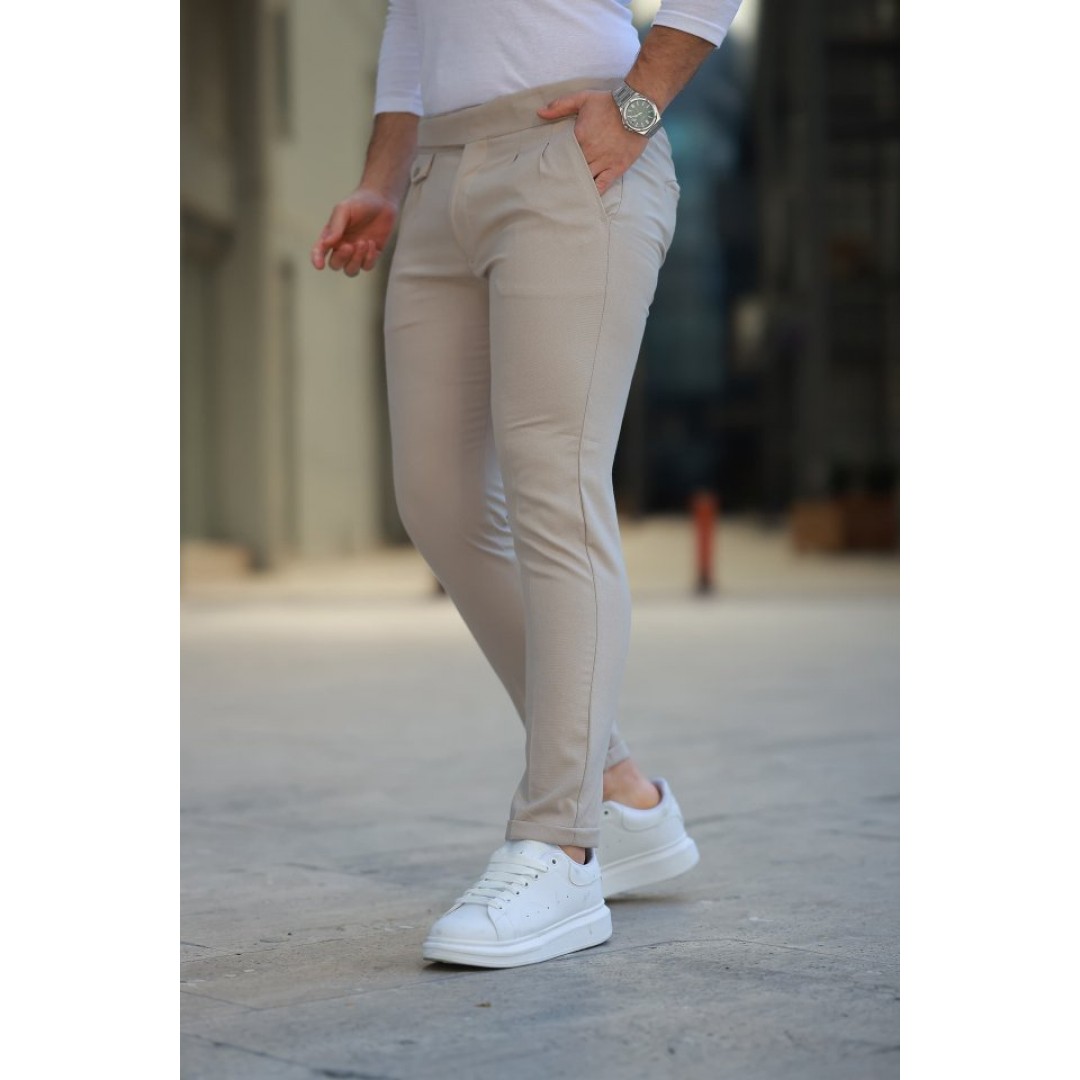 Erkek Bel Toka Detaylı Pileli Pantolon - 156946 Erkek Bel Toka Detaylı Pileli Pantolon - 156946