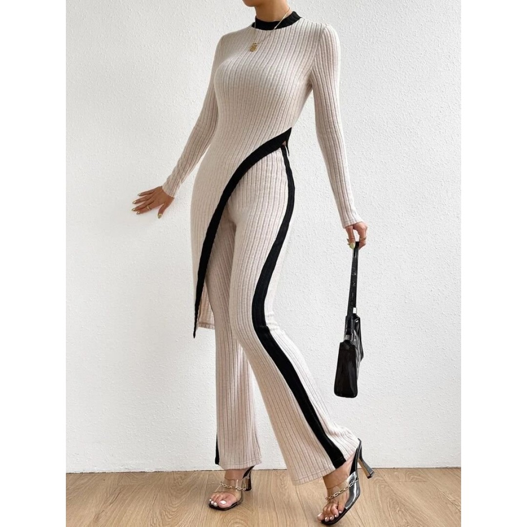 Kadın Uzun Kollu Bisiklet Yaka Asimetrik Kesim Bluz şardonlu Kaşkorse Bluz Ve Pantolon Ikili Takım 137335 Kadın Uzun Kollu Bisiklet Yaka Asimetrik Kesim Bluz şardonlu Kaşkorse Bluz Ve Pantolon Ikili Takım 137335