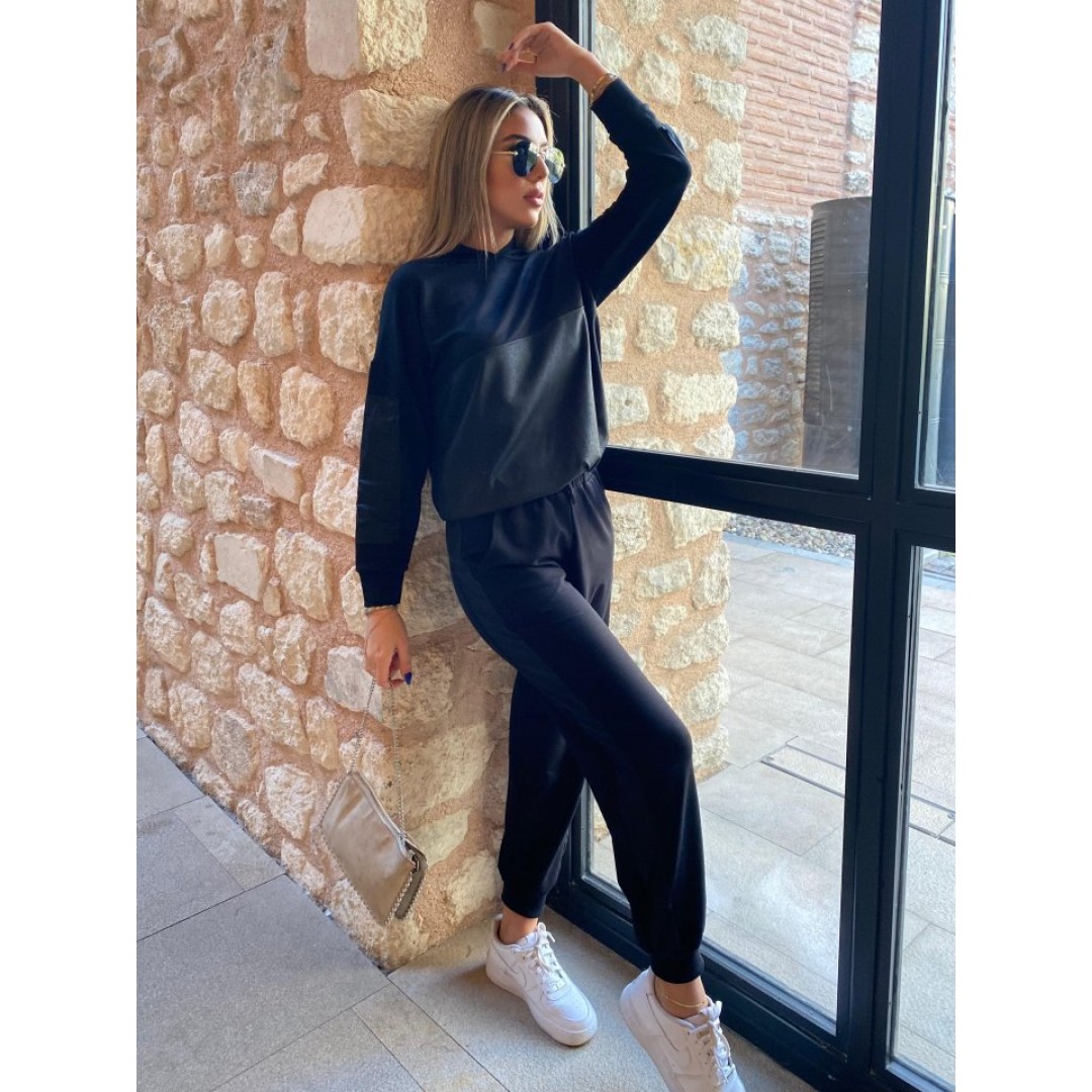 Kadın Uzun Kollu Kapüşonlu Oversize Sweat Ve Pantolon Ikili Takım - 133359 Kadın Uzun Kollu Kapüşonlu Oversize Sweat Ve Pantolon Ikili Takım - 133359