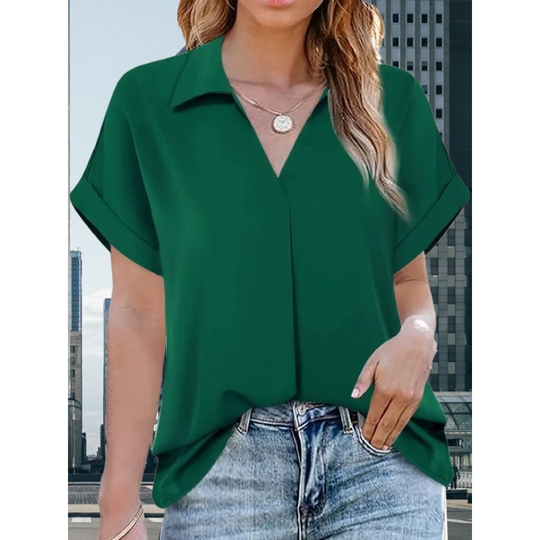 Kadın Kısa Kollu Yakalı Uzun Sandy Bluz - 158894 Kadın Kısa Kollu Yakalı Uzun Sandy Bluz - 158894