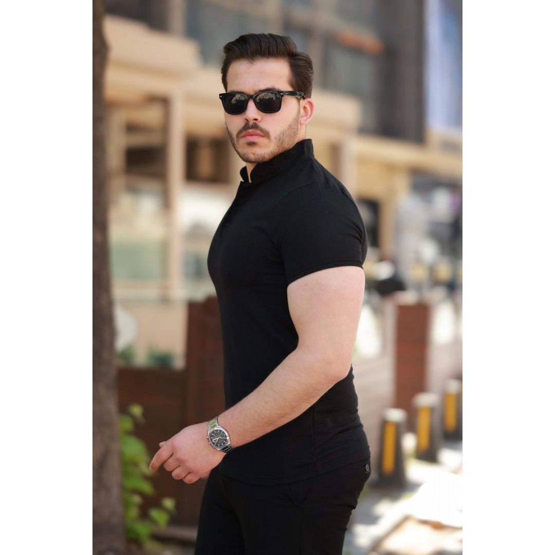 Erkek Hakim Yaka Dokuma Pamuklu Kumaş Kısa Kollu T-shirt 160094 Erkek Hakim Yaka Dokuma Pamuklu Kumaş Kısa Kollu T-shirt 160094