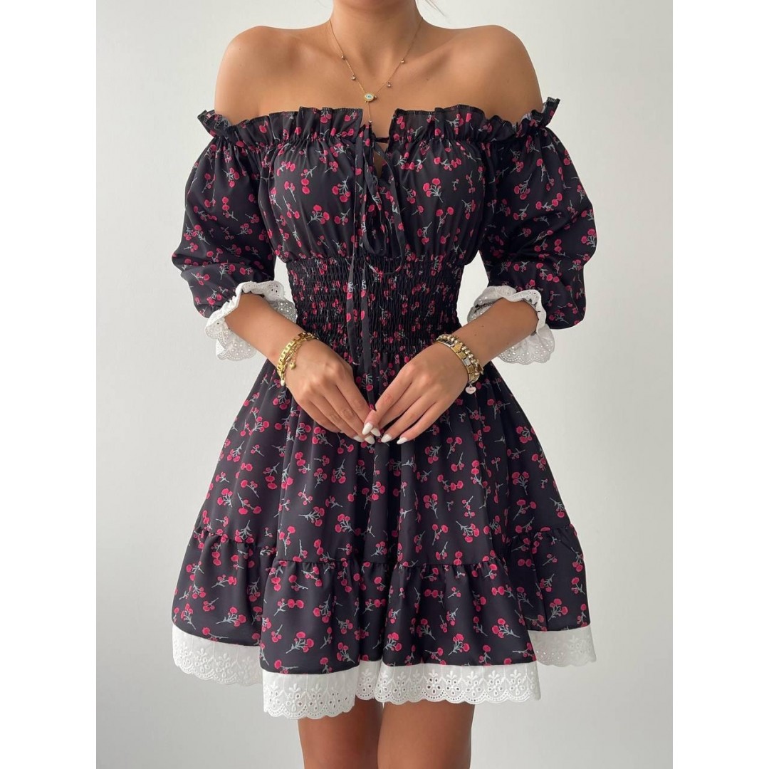 Marne Beli Lastikli Mini Elbise - 147092 Marne Beli Lastikli Mini Elbise - 147092