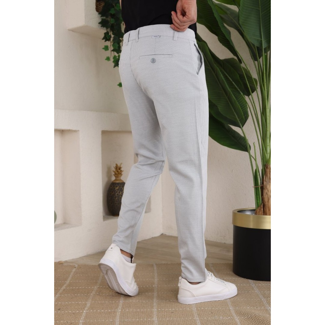 Erkek Casual Slim Fit Cord Desenli Kumaş Pantolon - 159387 Erkek Casual Slim Fit Cord Desenli Kumaş Pantolon - 159387