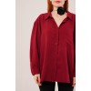Basic Oversize Bordo Gömlek - 147351 Basic Oversize Bordo Gömlek - 147351