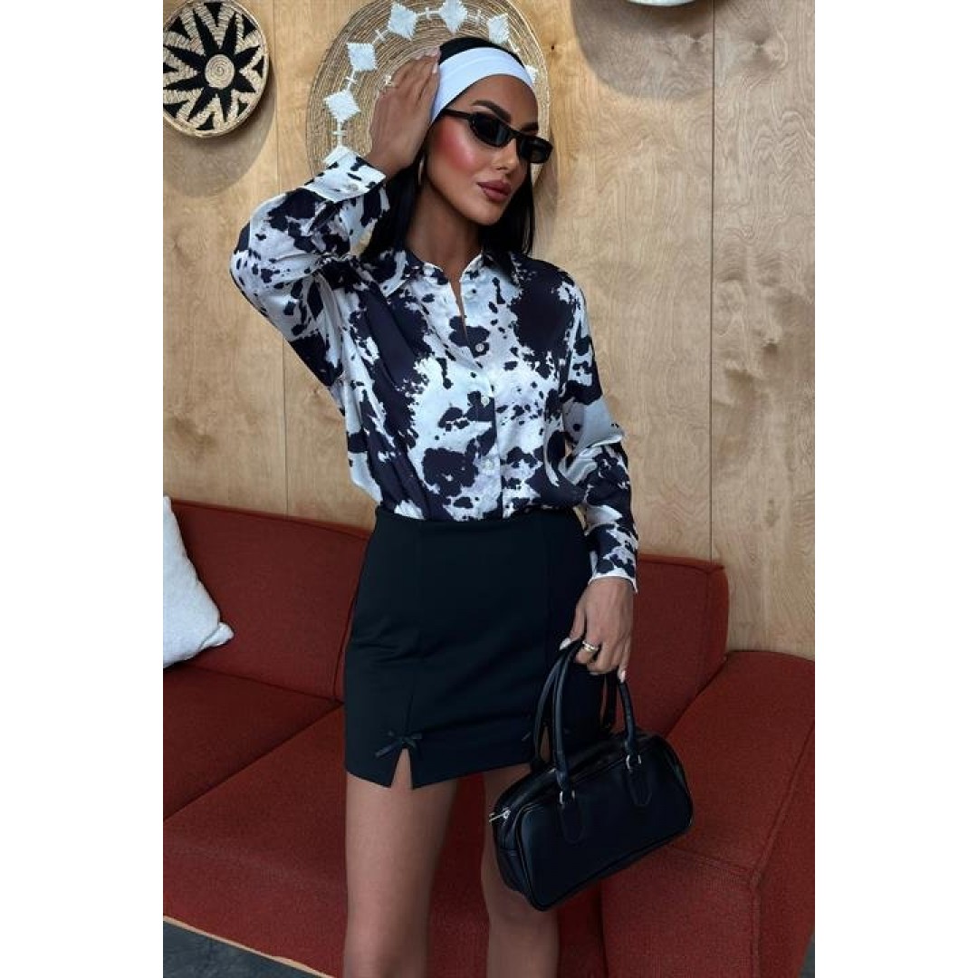 Batik Desenli Chanel Saten Gömlek 3467 - 159109 Batik Desenli Chanel Saten Gömlek 3467 - 159109