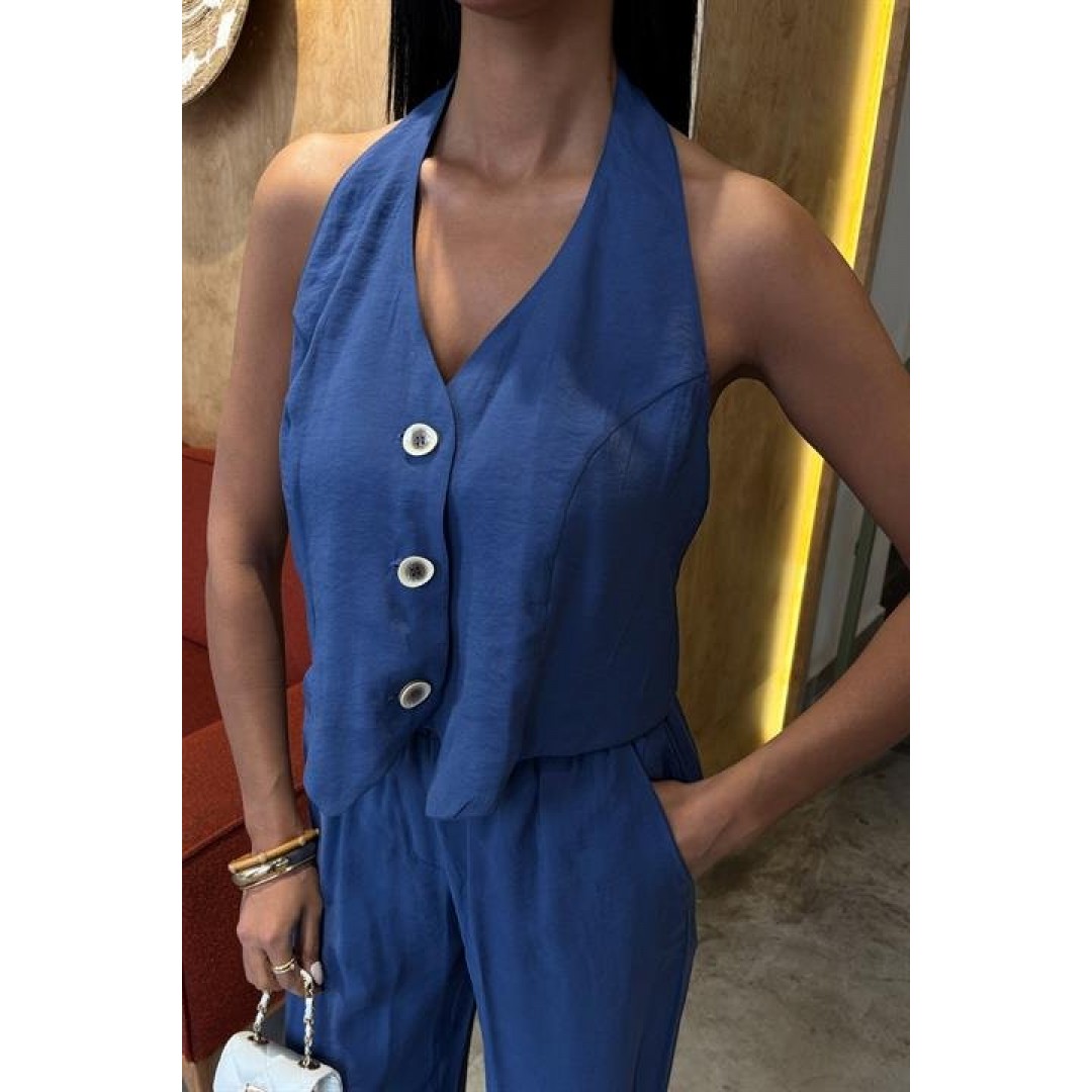 Halter Yaka Yelekli Modal Takım 10144 159110