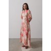 Yandan Bağlamalı Desenli Elbise - Pembe 160134 Yandan Bağlamalı Desenli Elbise - Pembe 160134