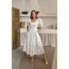 Beyaz Balon Kollu Brode Elbise - 158267 Beyaz Balon Kollu Brode Elbise - 158267