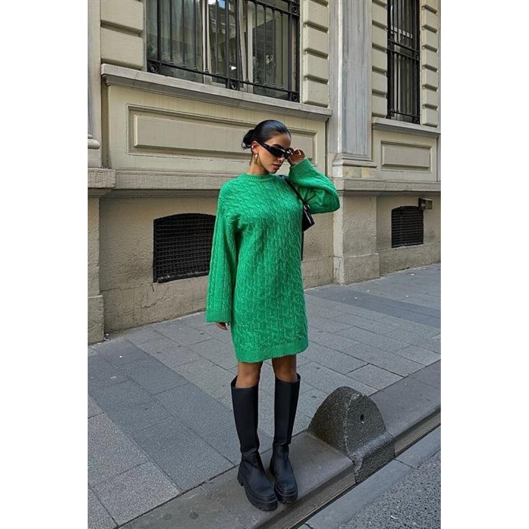Melanie Örgü Desen Mini Elbise 2537-02 155761