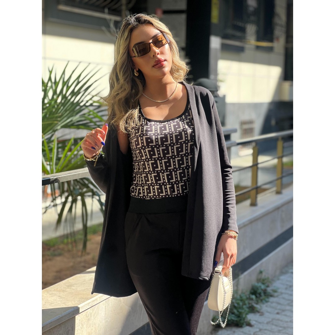 Kadın Uzun Kollukrep üçlü Takım - 132803 Kadın Uzun Kollukrep üçlü Takım - 132803