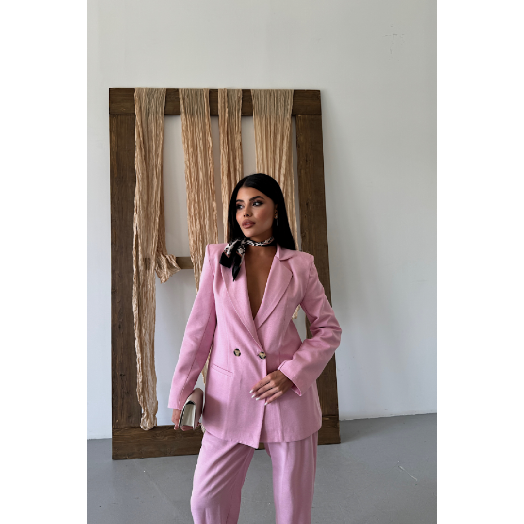 KETEN CEKET - PANTOLON TAKIM - Pembe - 160802 KETEN CEKET - PANTOLON TAKIM - Pembe - 160802