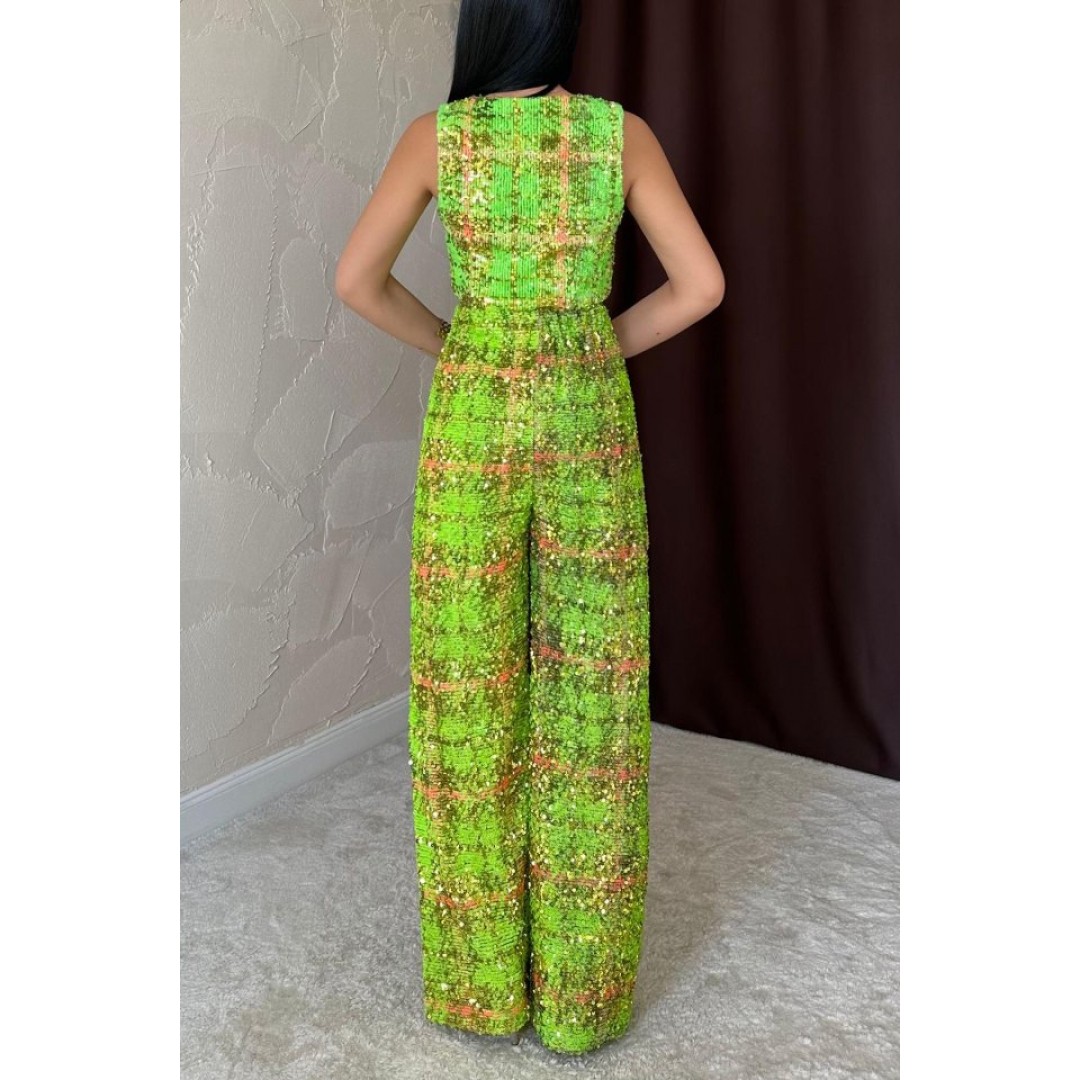 Yeşil Pullu Yelek Ve Pantolon Takım 153024 Yeşil Pullu Yelek Ve Pantolon Takım 153024