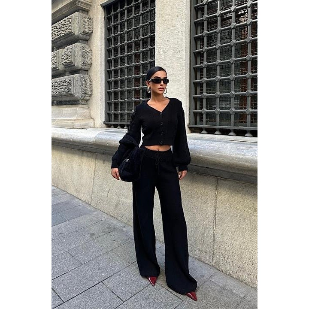 Püskül Detaylı Hırka Pantolon Triko Takım 9967 158369 Püskül Detaylı Hırka Pantolon Triko Takım 9967 158369