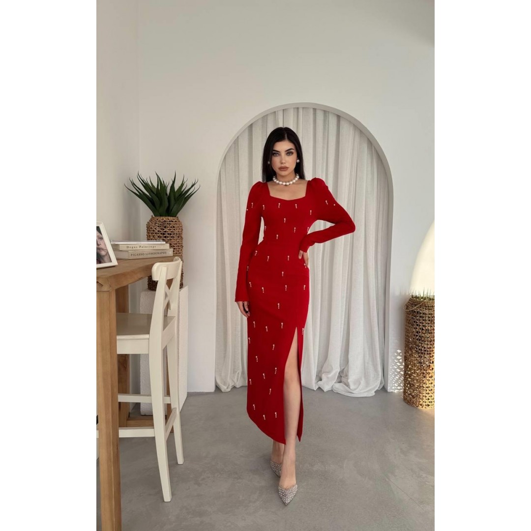 Akit İnci Detaylı Elbise - 147021 Akit İnci Detaylı Elbise - 147021