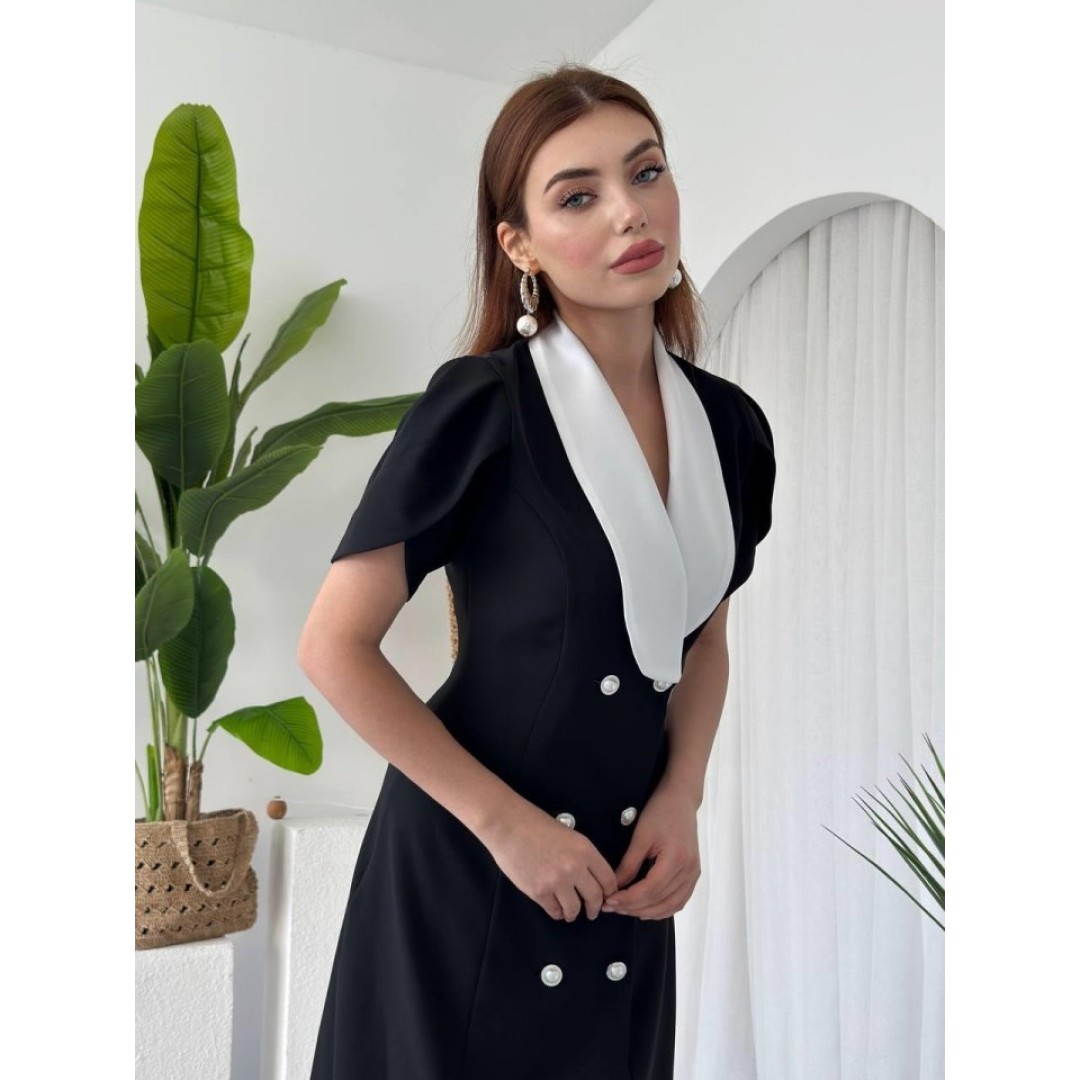 Reta Düğme Detaylı Elbise - 162542