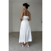 Beyaz Beli Kemerli Pileli Elbise - 153839 Beyaz Beli Kemerli Pileli Elbise - 153839