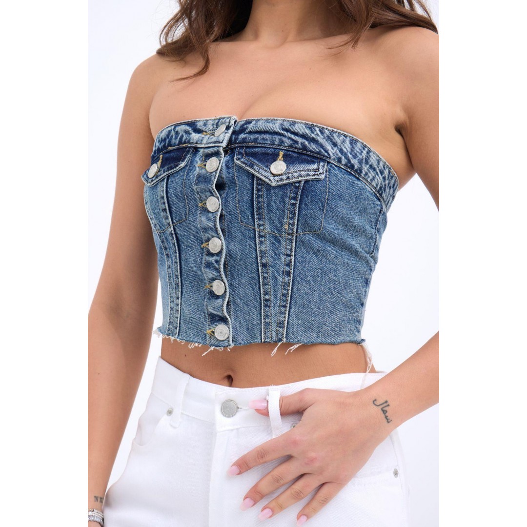 6285 KOT BLUZ-MAVİ 142782