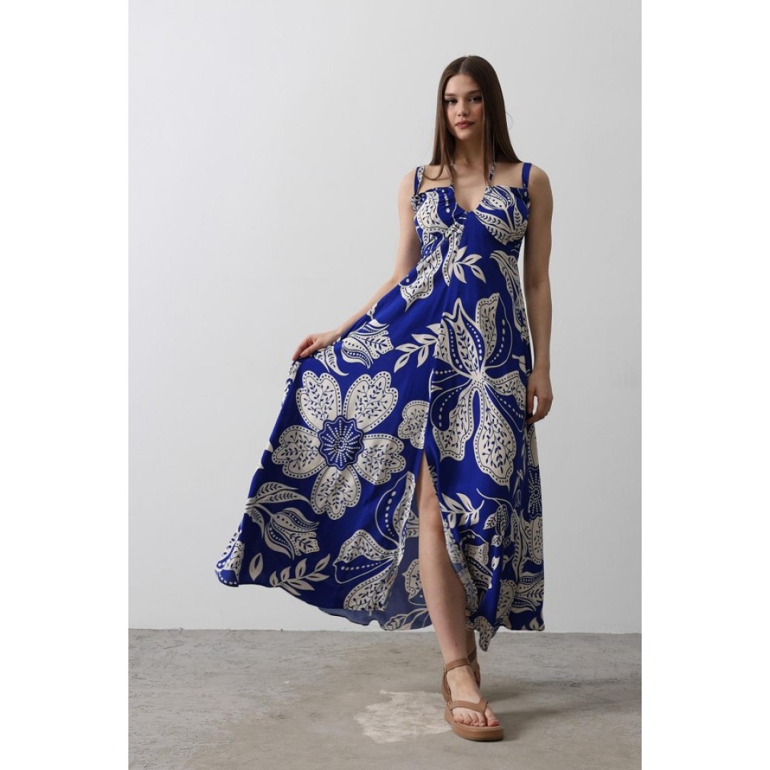 ASKILI VİSCON ELBİSE - Saks - 151380