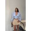 CROP POPLİN GÖMLEK YAKA KENAR DANTEL DETAYLI - Bebe Mavi - 153796 CROP POPLİN GÖMLEK YAKA KENAR DANTEL DETAYLI - Bebe Mavi - 153796