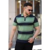 Erkek Yakalı Fermuarlı çift Renk Kısa Kollu T-shirt 161242 Erkek Yakalı Fermuarlı çift Renk Kısa Kollu T-shirt 161242