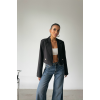 ARKASI İNCİ DÜĞME DETAYLI CROP CEKET - Siyah 150458