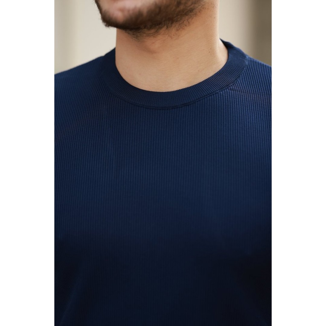 Erkek Bisiklet Yaka Jakarlı Kısa Kollu Tshirt - 159171 Erkek Bisiklet Yaka Jakarlı Kısa Kollu Tshirt - 159171