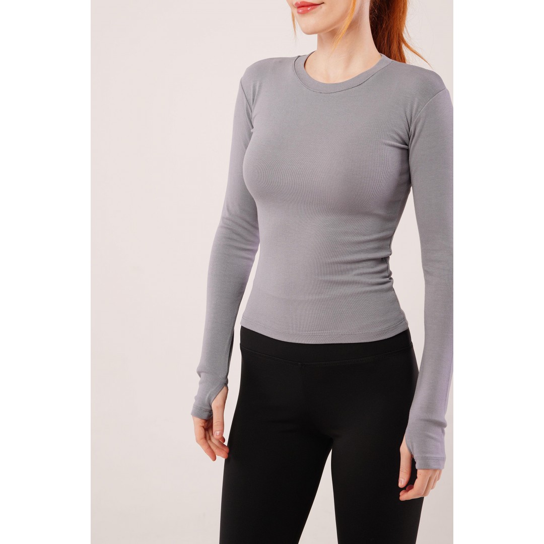 Uzun Kollu Basic Gri Bluz 147407 Uzun Kollu Basic Gri Bluz 147407