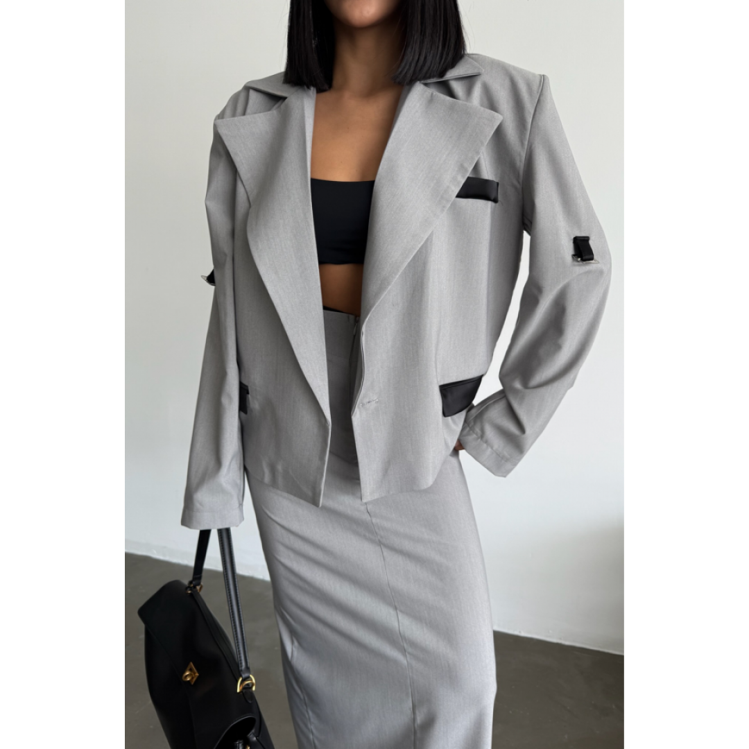 CROP CEKET - ETEK TAKIM - Gri 153973 CROP CEKET - ETEK TAKIM - Gri 153973
