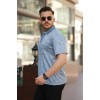 Erkek Yakalı Jakar Baskılı Kısa Kollu T-shirt 160892