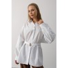 Kuşak Detaylı Tunik Gömlek - Beyaz 163714 Kuşak Detaylı Tunik Gömlek - Beyaz 163714