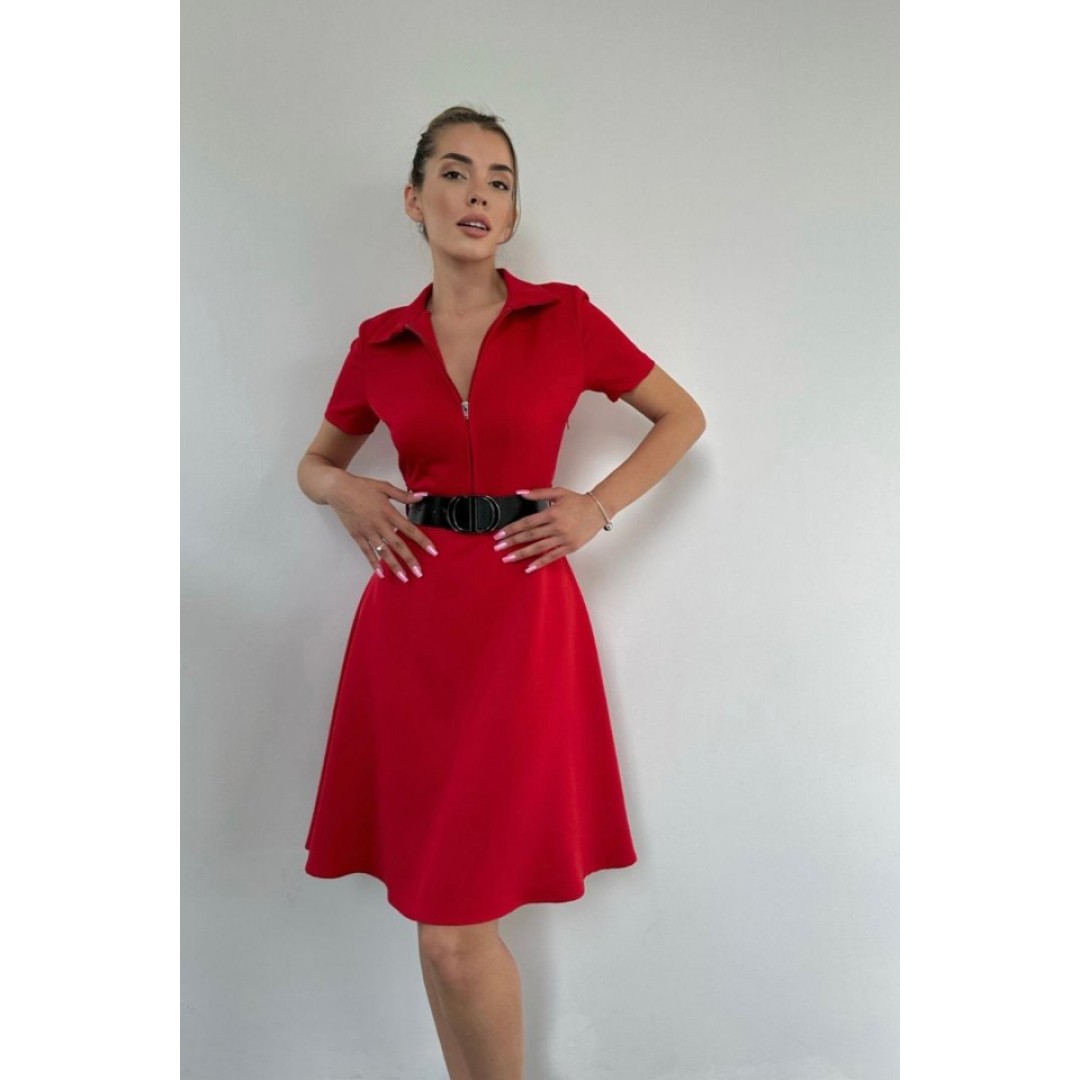 Kırmızı Kemerli Spor Elbise - 152114 Kırmızı Kemerli Spor Elbise - 152114
