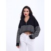 43311 TRİKO ÇİZGİLİ FERMUARLI CROP-SİYAH-EKRU 144100 43311 TRİKO ÇİZGİLİ FERMUARLI CROP-SİYAH-EKRU 144100