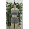 Kadın Ip Askılı Crop Bluz Ve Yanlardan Büzgülü Ikili Kaşkorse Short Takım 113893 Kadın Ip Askılı Crop Bluz Ve Yanlardan Büzgülü Ikili Kaşkorse Short Takım 113893