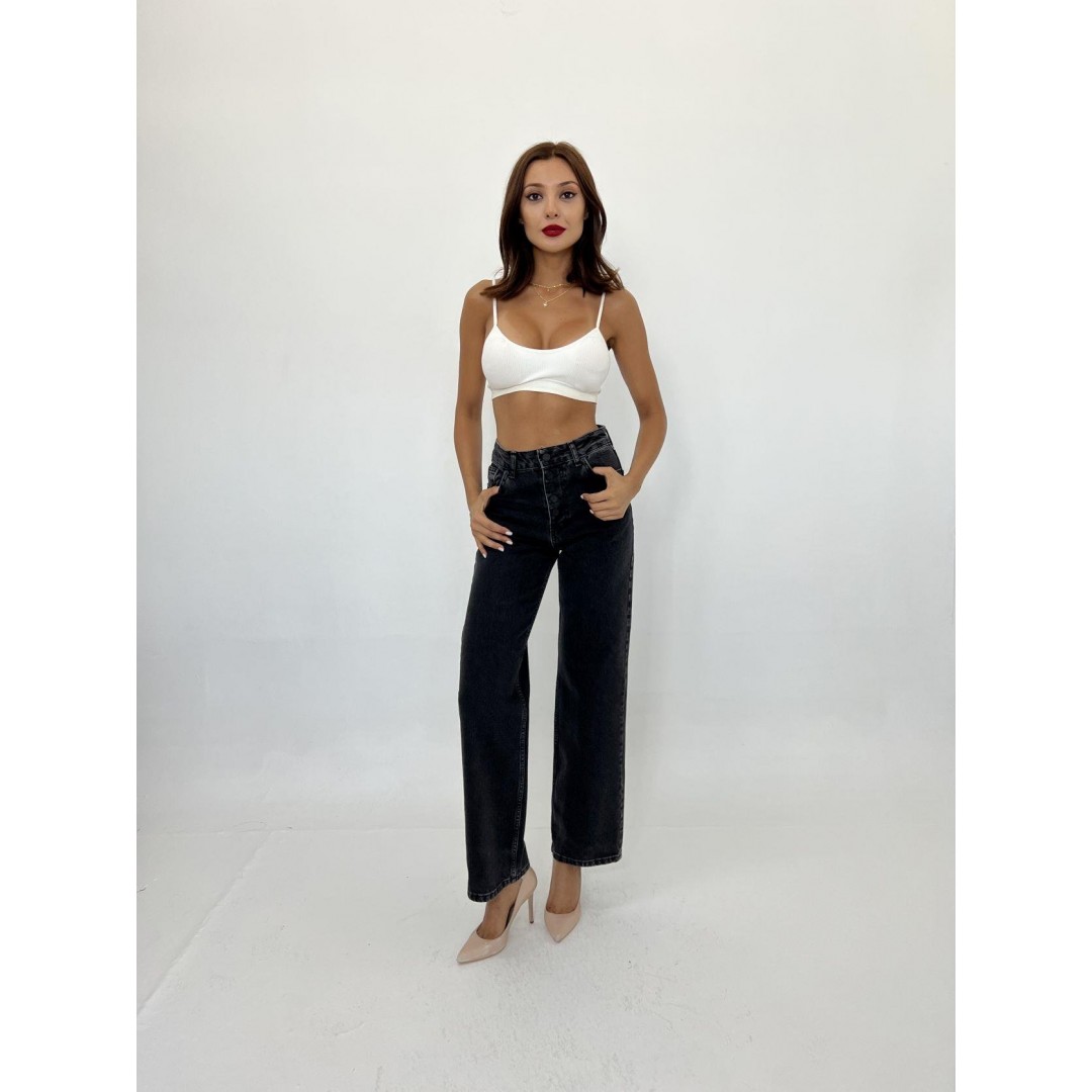 5171 DENİM BUTTONED WIDE KEG-FÜME - 143717 5171 DENİM BUTTONED WIDE KEG-FÜME - 143717