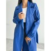 KAPİTONE DERİ TRENCH - Mavi - 152745 KAPİTONE DERİ TRENCH - Mavi - 152745
