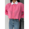 CROP GÖMLEK BEYAZ YAKA VE ETİKET DETAYLI - Pembe - 153760 CROP GÖMLEK BEYAZ YAKA VE ETİKET DETAYLI - Pembe - 153760