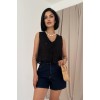 Siyah Sıfır Kol Brode Bluz 153476 Siyah Sıfır Kol Brode Bluz 153476