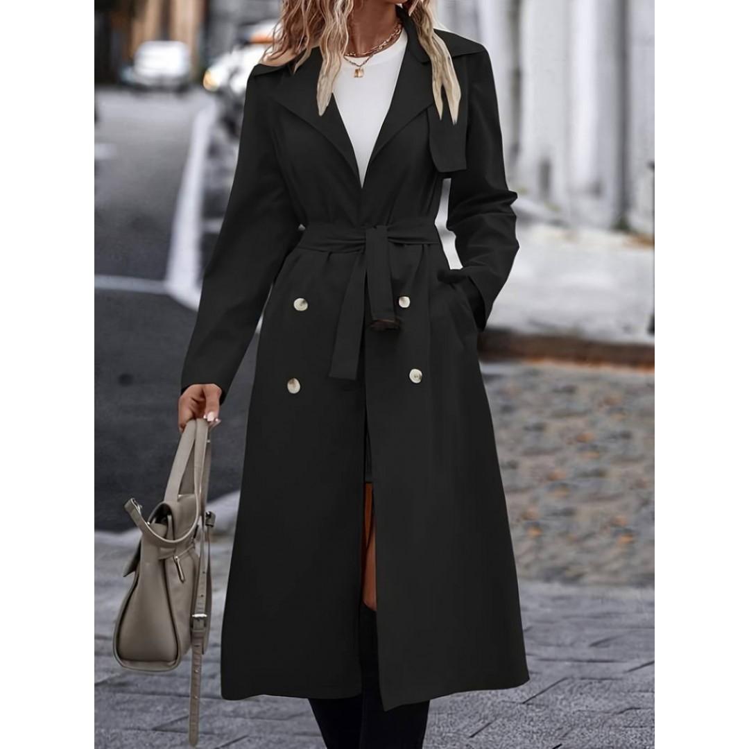 Kadın Uzun Kollu Yakalı önden Düğmeli Beli Kuşaklı Midi Gabardin Trençkot - 137385 Kadın Uzun Kollu Yakalı önden Düğmeli Beli Kuşaklı Midi Gabardin Trençkot - 137385