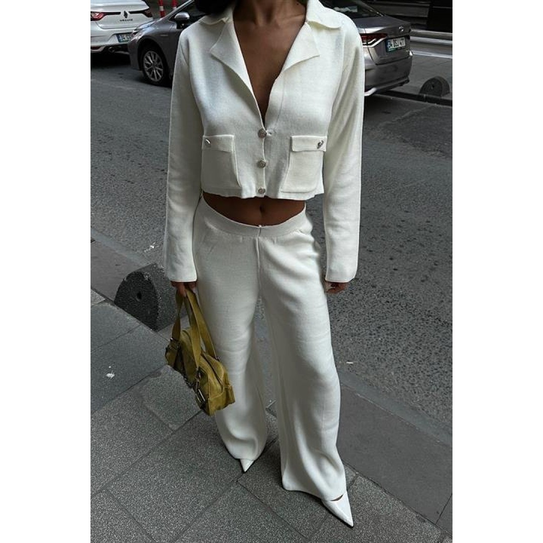 Nancy Kruveze Yaka Crop Takım 9954 - 25 155856 Nancy Kruveze Yaka Crop Takım 9954 - 25 155856