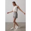 Saten Kolsuz Belki Lastikli Bluz - Ekru 160645 Saten Kolsuz Belki Lastikli Bluz - Ekru 160645