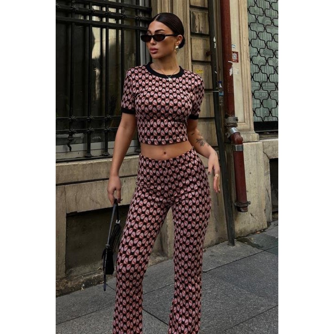 Brenda Desenli Crop Takım 9019-08 155845 Brenda Desenli Crop Takım 9019-08 155845